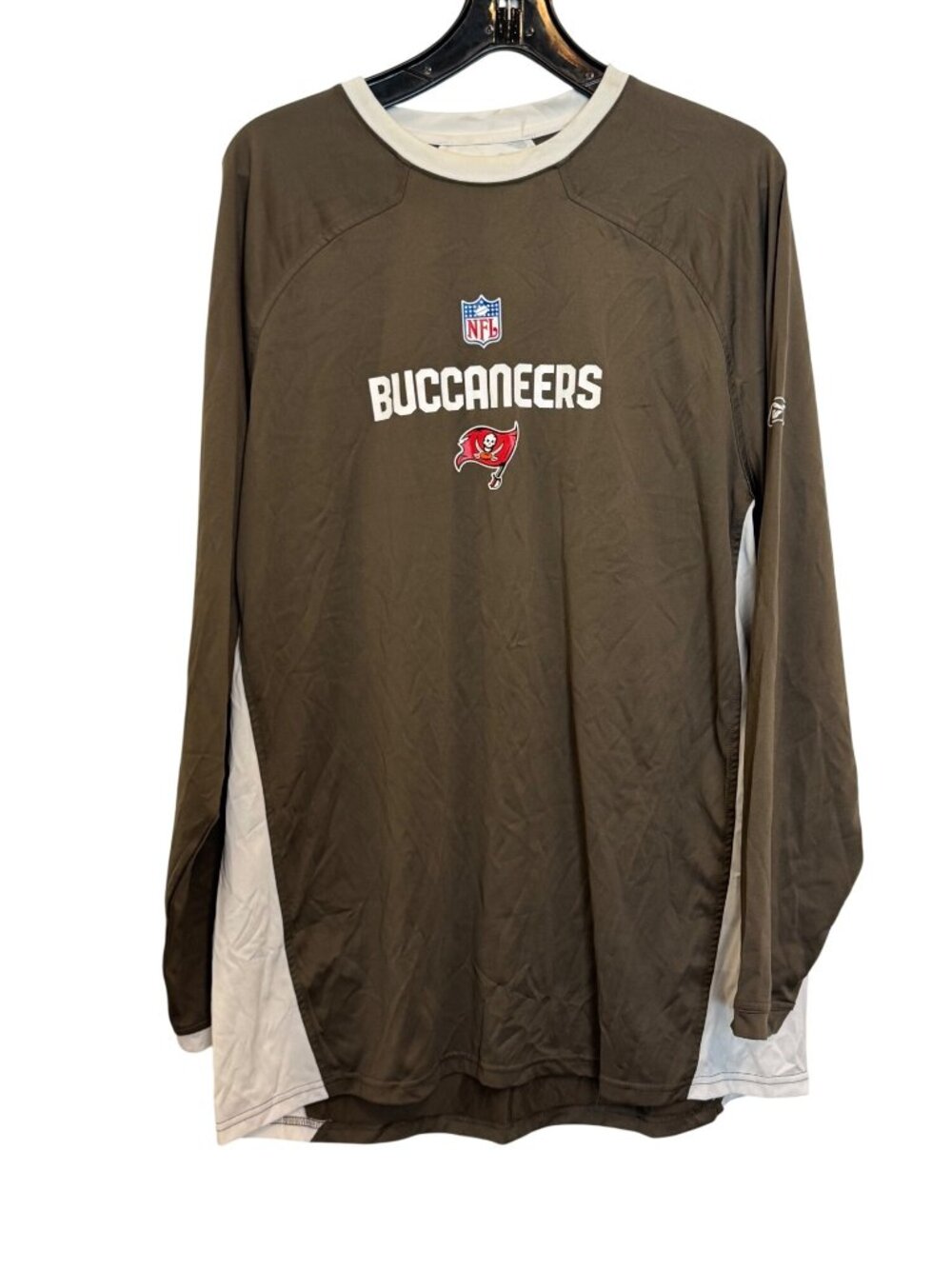 NFL Tampa Bay Buccaneers Reebok PlayDry Brown Long-Sleeve Shirt LGG Polyester
